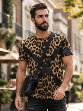 EMANUEL UNGARO PARIS ANIMAL PRINT TOP BLOUSE US 4 I 38